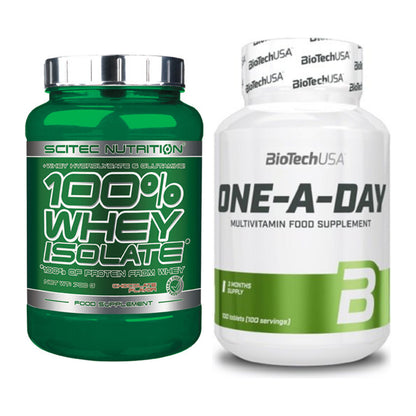 Basis-Set: Scitec Whey Isolate + BioTech One A Day 100 Tabl. – alle enthaltenen Artikel