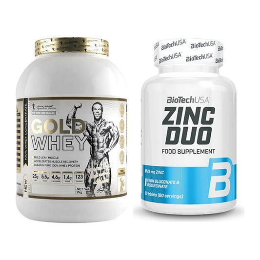Basis-Set: Kevin Levrone Gold Whey + BioTech Zinc Duo – alle enthaltenen Artikel