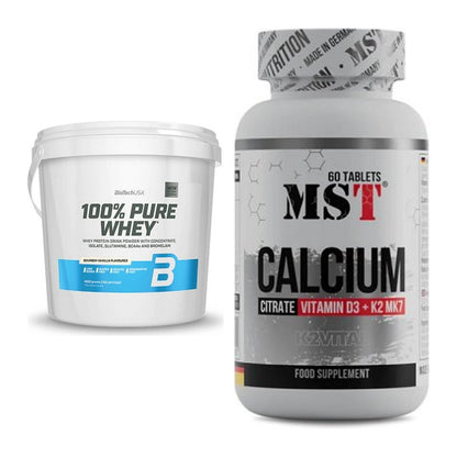 Basis-Set: BioTech 100% Pure Whey + MST Calcium Citrate D3 + K2Vital – alle enthaltenen Artikel