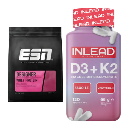 Basis-Set: ESN Designer Whey + INLEAD Vitamin D3 + K2 + Magnesium – alle enthaltenen Artikel