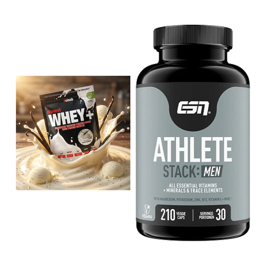 Basis-Set: Sinob Honest Whey+ + ESN Athlete Stack:MEN – alle enthaltenen Artikel