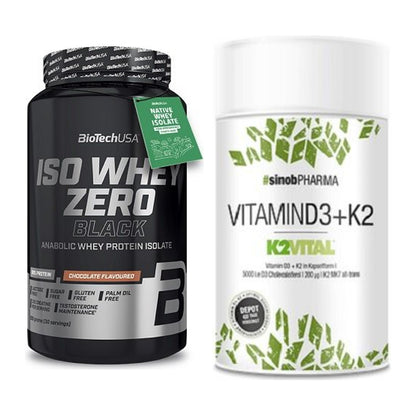 Basis-Set: BioTech Iso Whey Zero Black + Sinob Vitamin D3 + K2 – alle enthaltenen Artikel