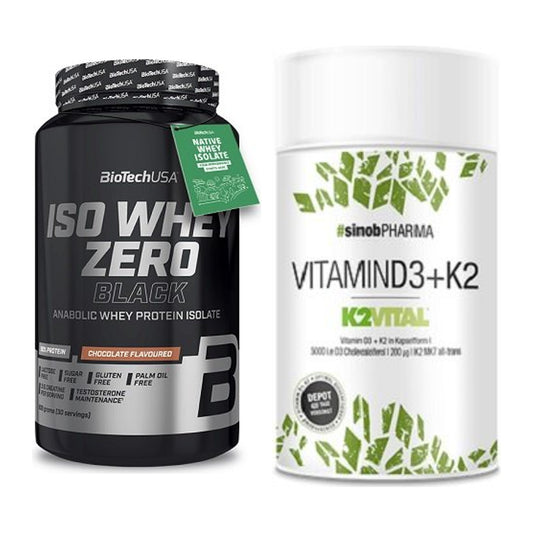 Basis-Set: BioTech Iso Whey Zero Black + Sinob Vitamin D3 + K2 – alle enthaltenen Artikel