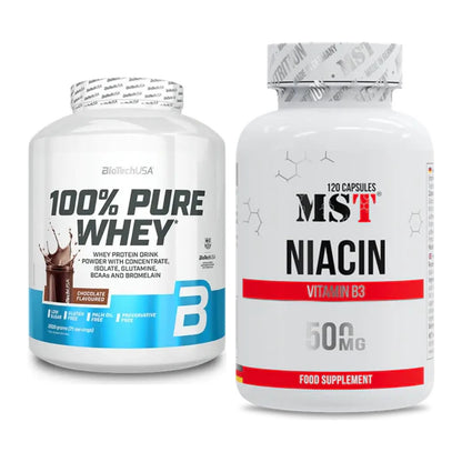 Basis-Set: BioTech 100% Pure Whey + MST Niacin – alle enthaltenen Artikel