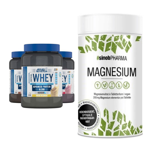Basis-Set: Applied Nutrition Critical Whey + Sinob Magnesium Citrat – alle enthaltenen Artikel
