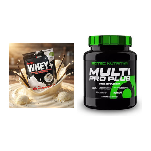Basis-Set: Sinob Honest Whey+ + Scitec Multi Pro Plus 30 Packs – alle enthaltenen Artikel