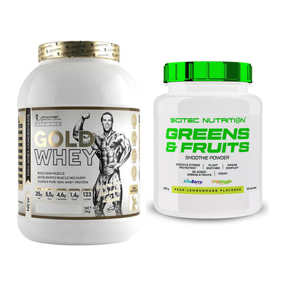 Basis-Set: Kevin Levrone Gold Whey + Scitec Greens & Fruits – alle enthaltenen Artikel