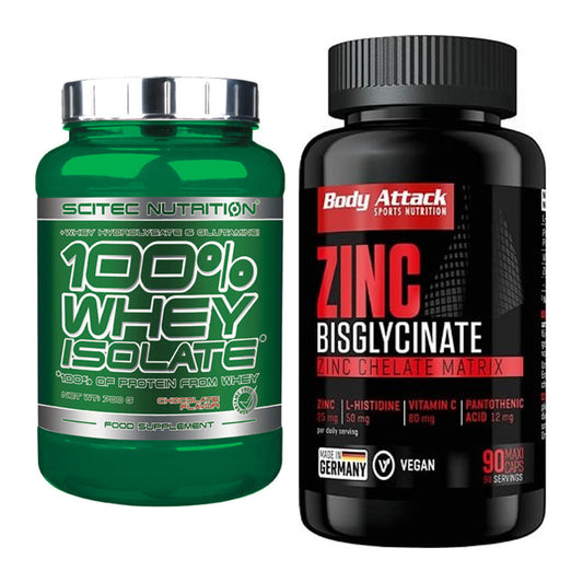 Basis-Set: Scitec Whey Isolate + Body Attack Zink Bisglycinate – alle enthaltenen Artikel