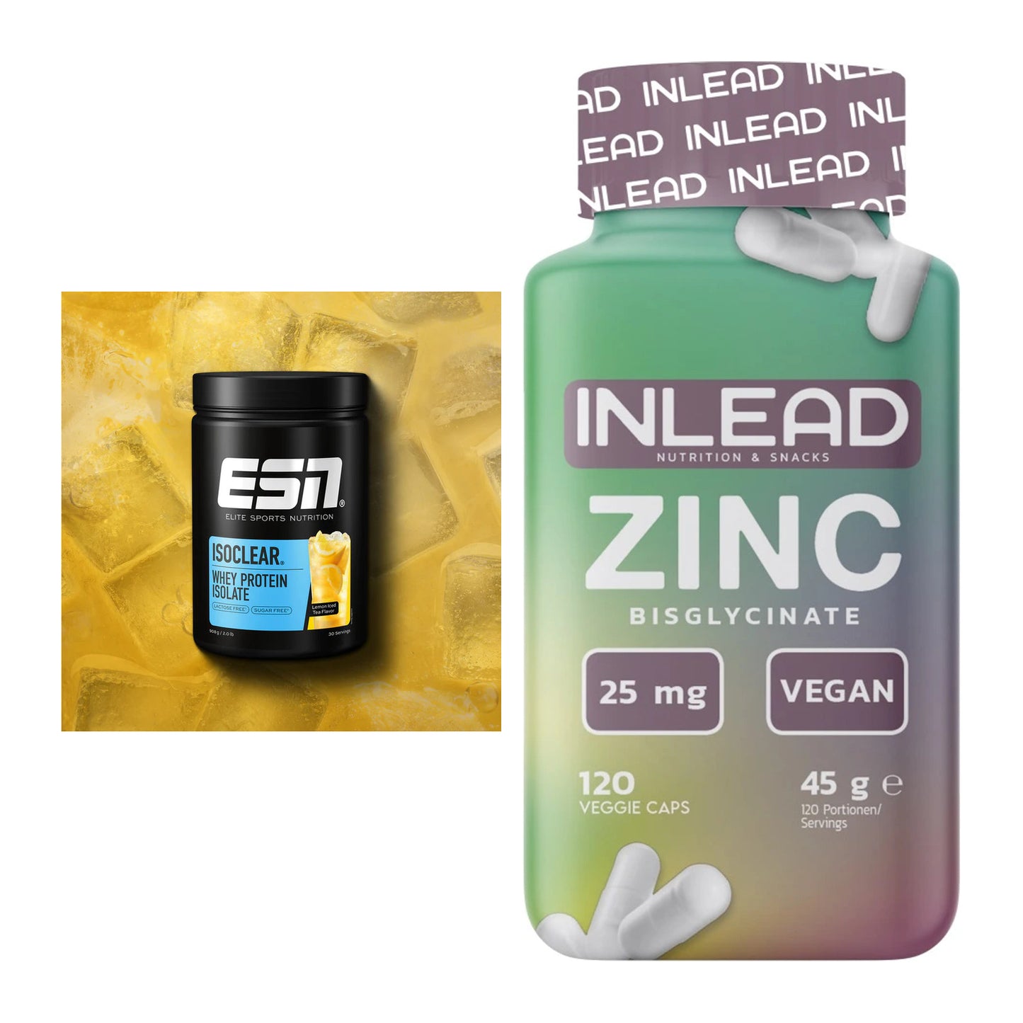 Basis-Set: ESN ISOCLEAR Whey Isolate + INLEAD Zink Bisglycinate – alle enthaltenen Artikel