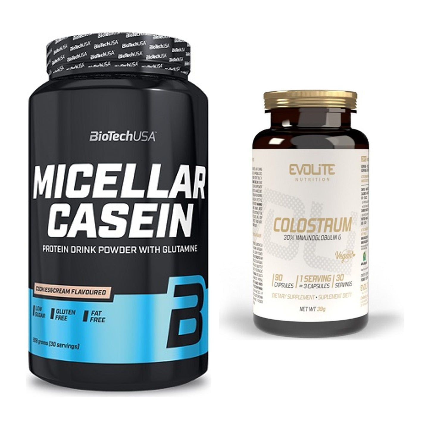 Basis-Set: BioTech Micellar Casein + Evolite Nutrition Colostrum 30% – alle enthaltenen Artikel