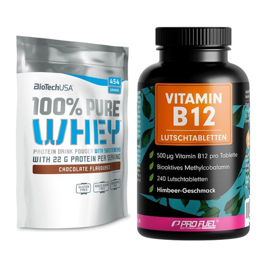 Basis-Set: BioTech 100% Pure Whey + ProFuel Vitamin B12 240 – alle enthaltenen Artikel