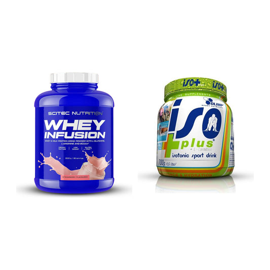 Basis-Set: Scitec Whey Infusion + Olimp Iso Plus – alle enthaltenen Artikel