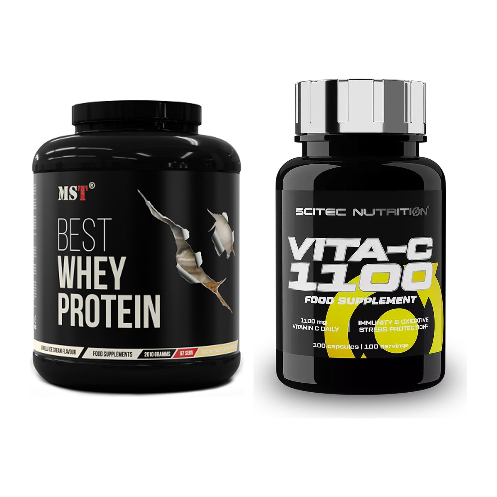Basis-Set: MST Best Whey Protein + Scitec Vitamin C 1100 – alle enthaltenen Artikel