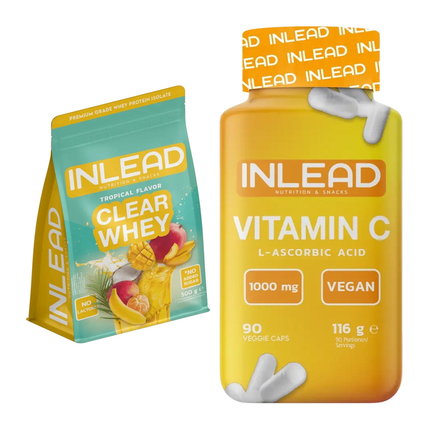 Basis-Set: INLEAD Clear Whey Isolate + INLEAD Vitamin C – alle enthaltenen Artikel