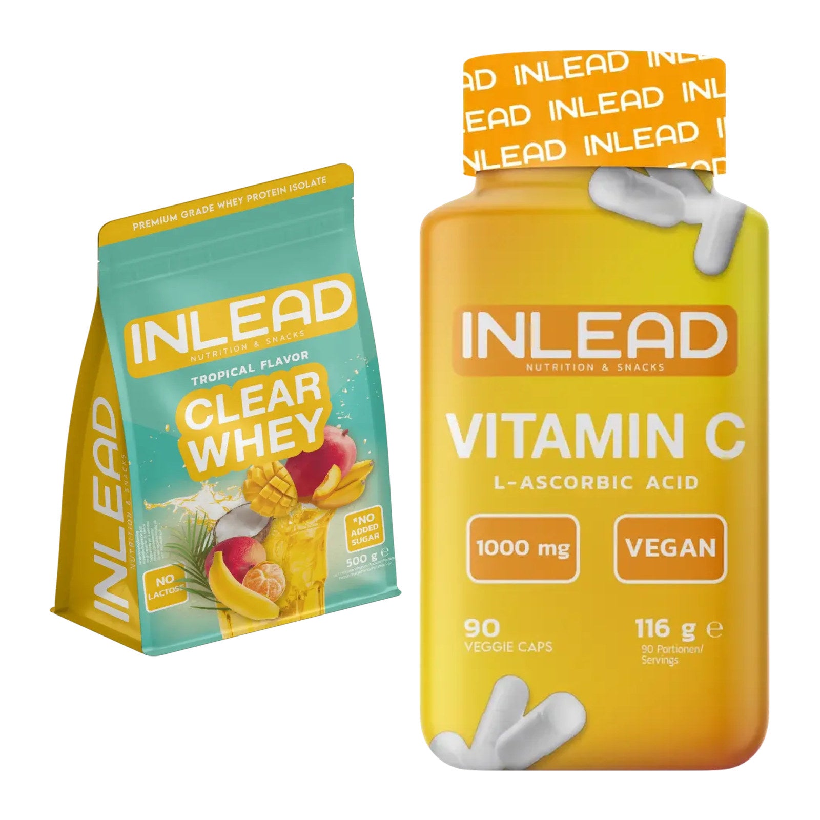 Basis-Set: INLEAD Clear Whey Isolate + INLEAD Vitamin C – alle enthaltenen Artikel