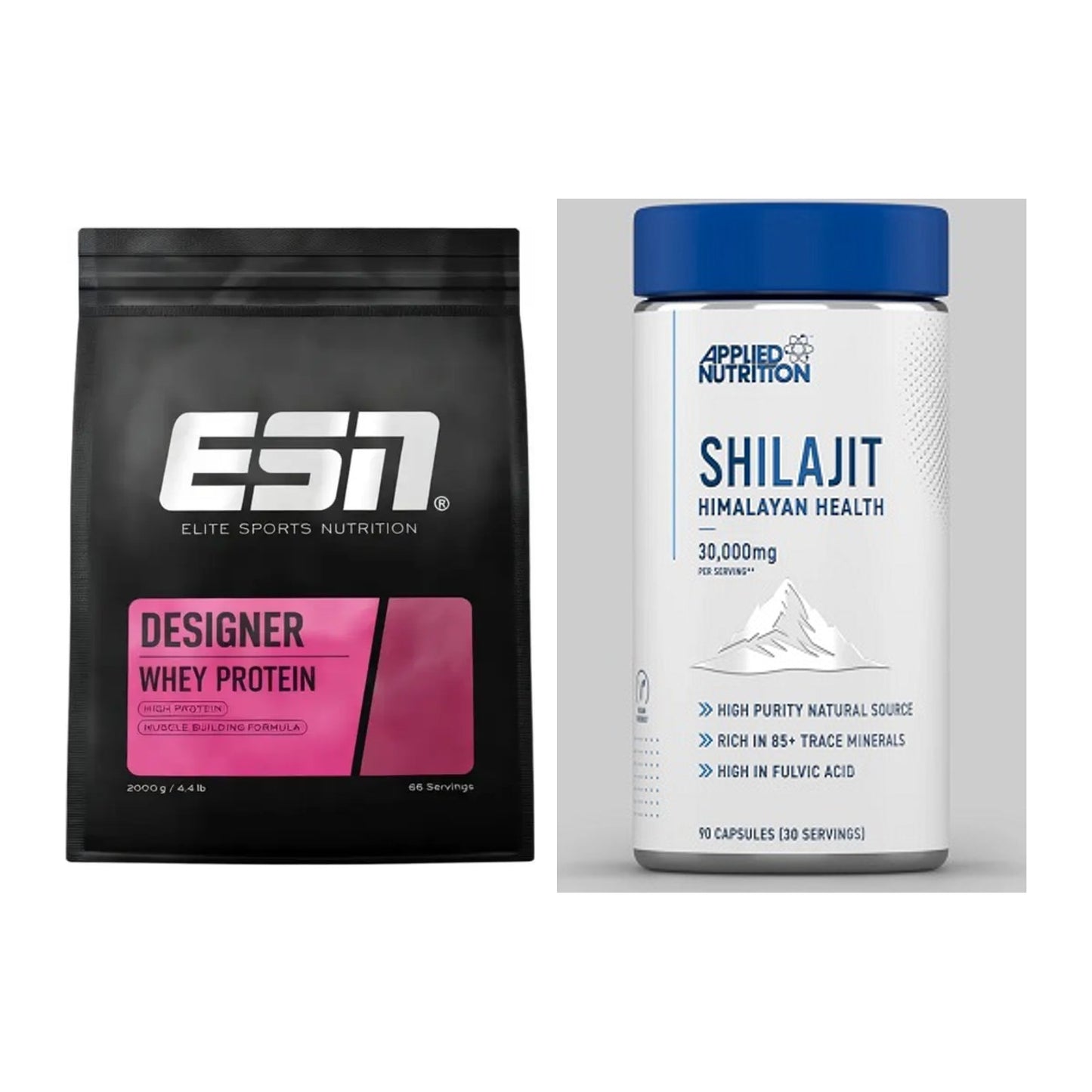 Basis-Set: ESN Designer Whey + Applied Nutrition Shilajit – alle enthaltenen Artikel