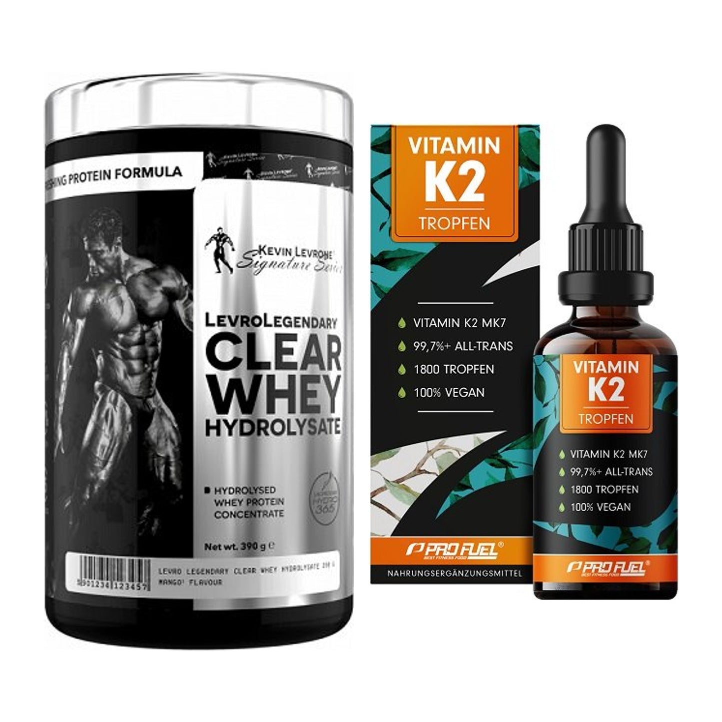 Basis-Set: Kevin Levrone Clear Whey + ProFuel Vitamin K2 (1800 – alle enthaltenen Artikel
