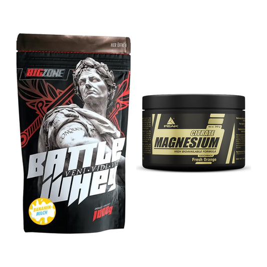Basis-Set: Big Zone Battle Whey + Peak Magnesium Citrat – alle enthaltenen Artikel