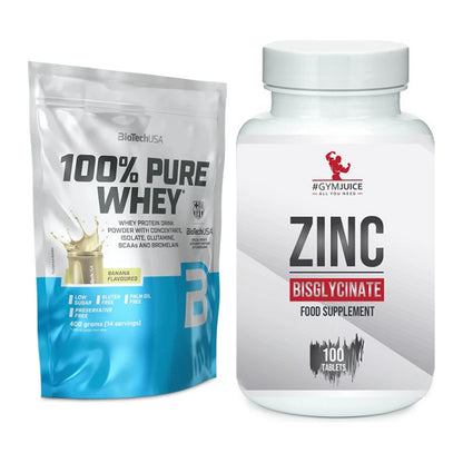 Basis-Set: BioTech 100% Pure Whey + #GYMJUICE ZINC Bisglycinate – alle enthaltenen Artikel