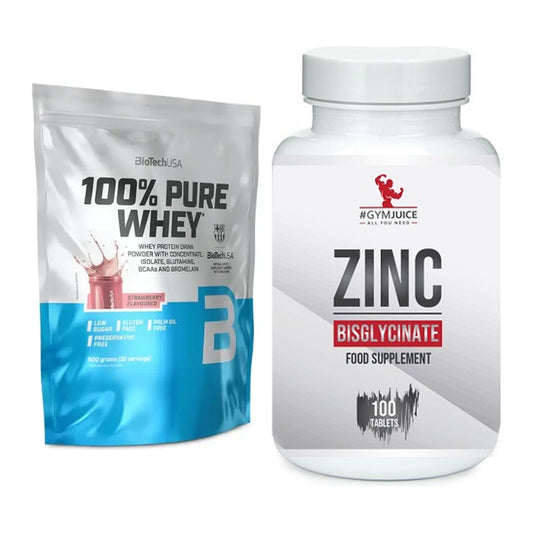 Basis-Set: BioTech 100% Pure Whey + #GYMJUICE ZINC Bisglycinate – alle enthaltenen Artikel