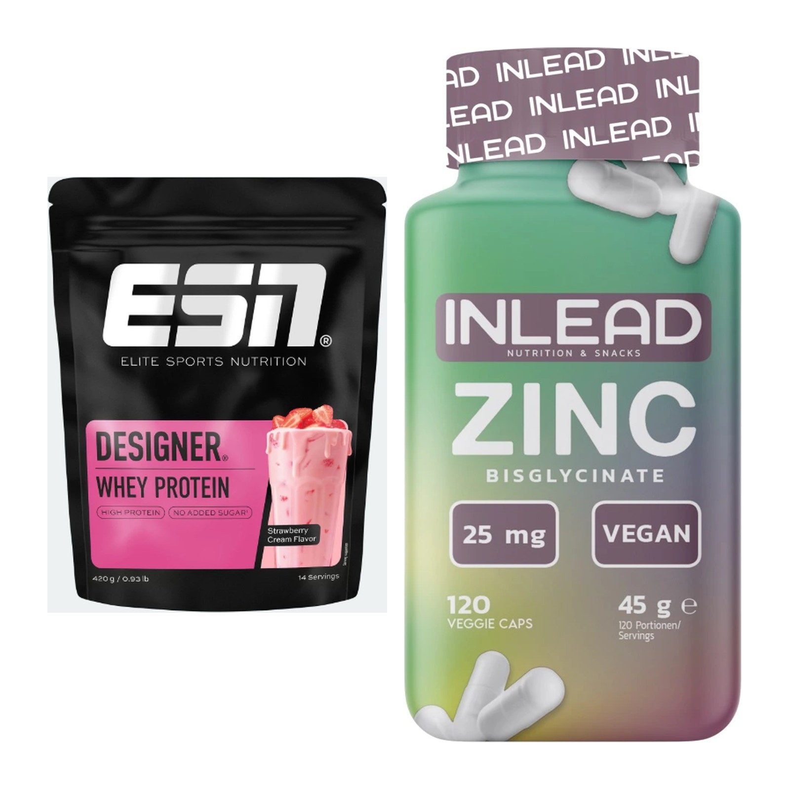 Basis-Set: ESN Designer Whey + INLEAD Zink Bisglycinate – alle enthaltenen Artikel