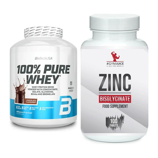 Basis-Set: BioTech 100% Pure Whey + #GYMJUICE ZINC Bisglycinate – alle enthaltenen Artikel