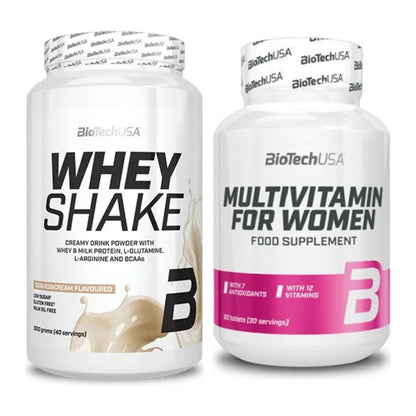 Basis-Set: BioTech Whey Shake + BioTech Multivitamin für Frau 60 – alle enthaltenen Artikel