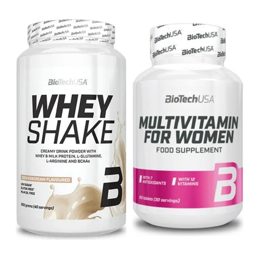 Basis-Set: BioTech Whey Shake + BioTech Multivitamin für Frau 60 – alle enthaltenen Artikel