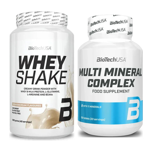 Basis-Set: BioTech Whey Shake + BioTech Multi Mineral Complex 100 – alle enthaltenen Artikel
