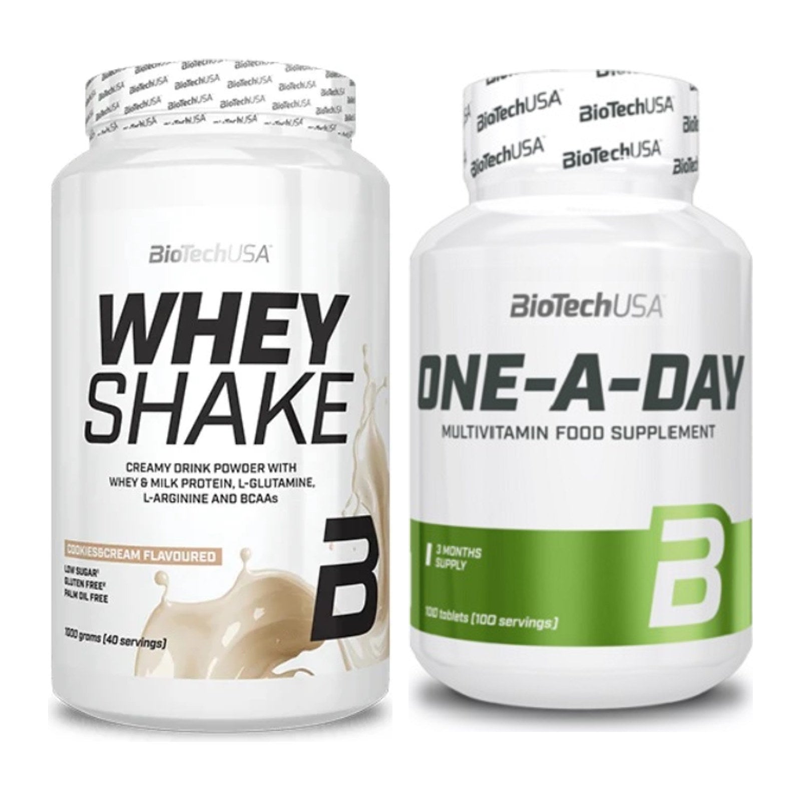 Basis-Set: BioTech Whey Shake + BioTech One A Day 100 Tabl. – alle enthaltenen Artikel