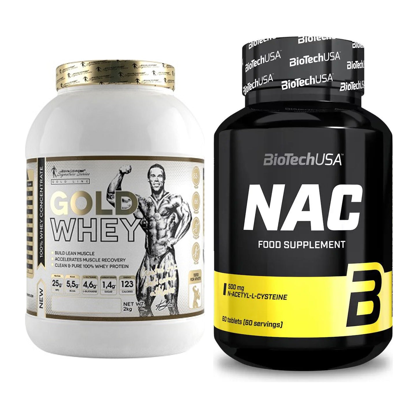 Basis-Set: Kevin Levrone Gold Whey + BioTech NAC – alle enthaltenen Artikel