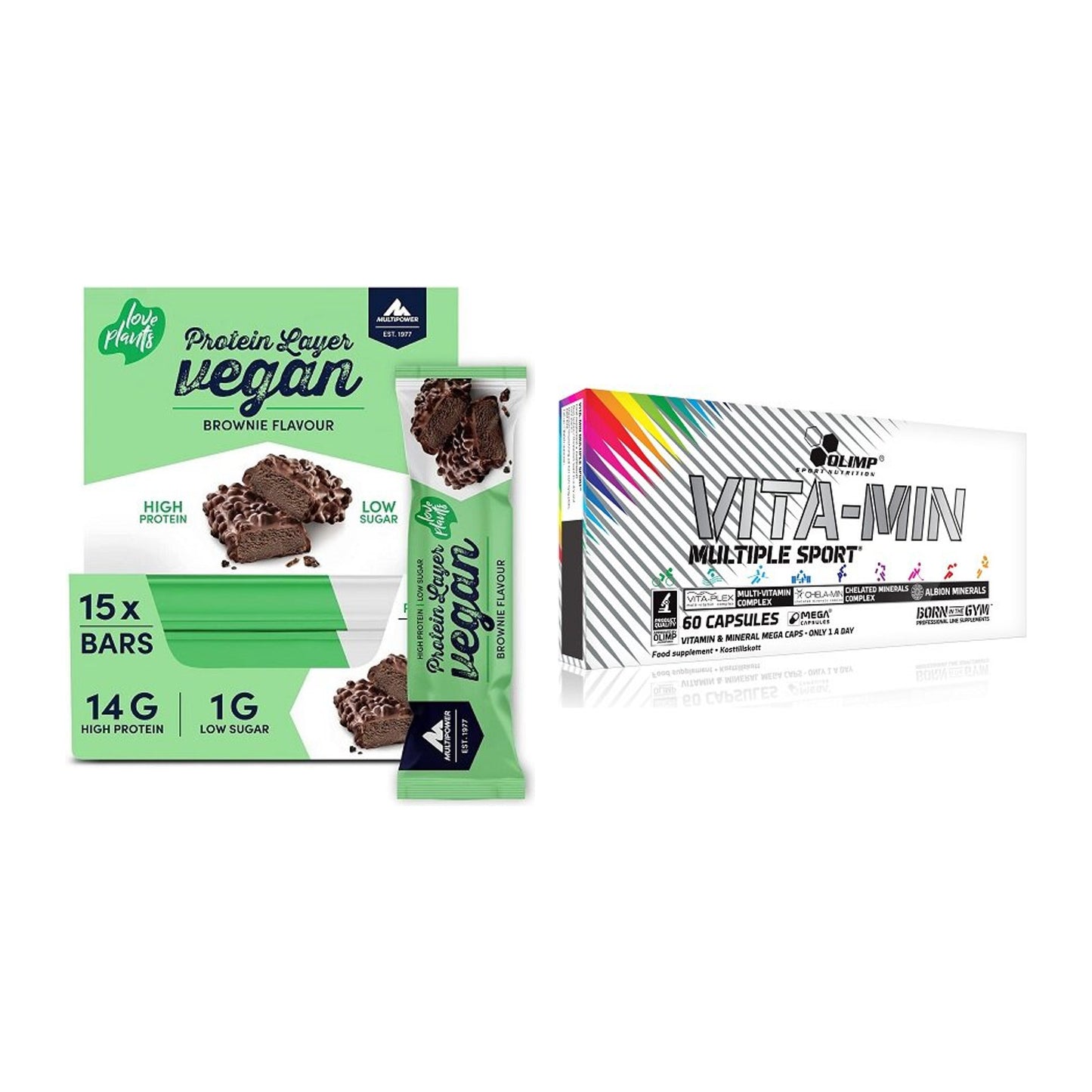 Basis-Set: Multipower Vegan Protein + Olimp Vita-Min Multiple – alle enthaltenen Artikel