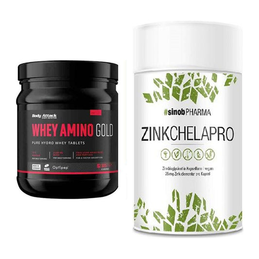 Basis-Set: Body Attack Whey Amino Gold + Sinob Zink Chelapro – alle enthaltenen Artikel