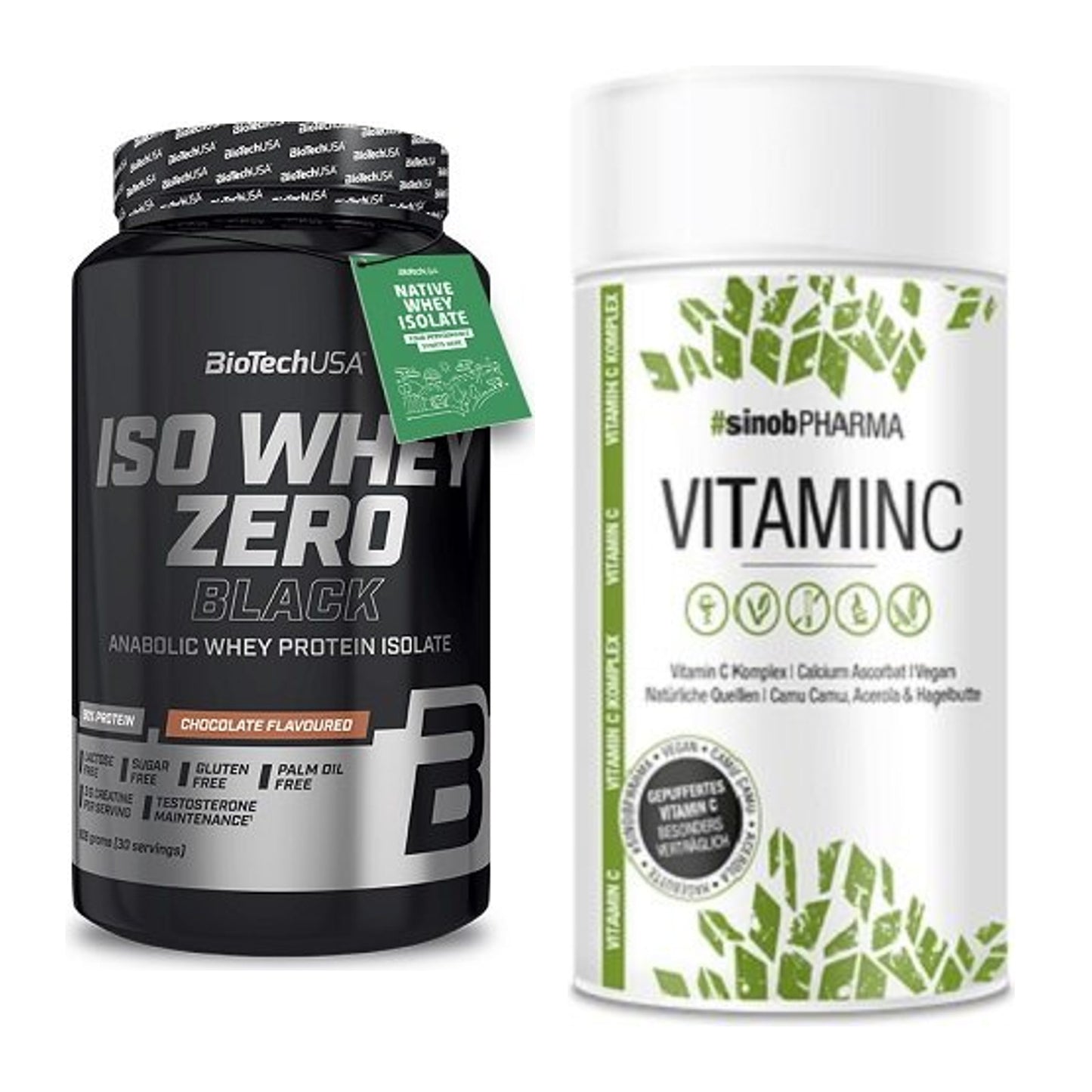 Basis-Set: BioTech Iso Whey Zero Black + Sinob Vitamin C – alle enthaltenen Artikel