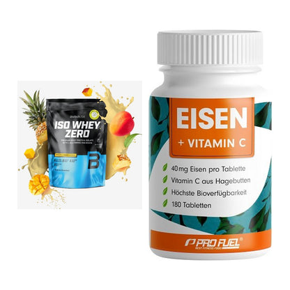 Basis-Set: BioTech Iso Whey Zero + ProFuel EISEN + nat. Vitamin C – alle enthaltenen Artikel