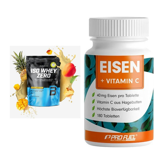 Basis-Set: BioTech Iso Whey Zero + ProFuel EISEN + nat. Vitamin C – alle enthaltenen Artikel