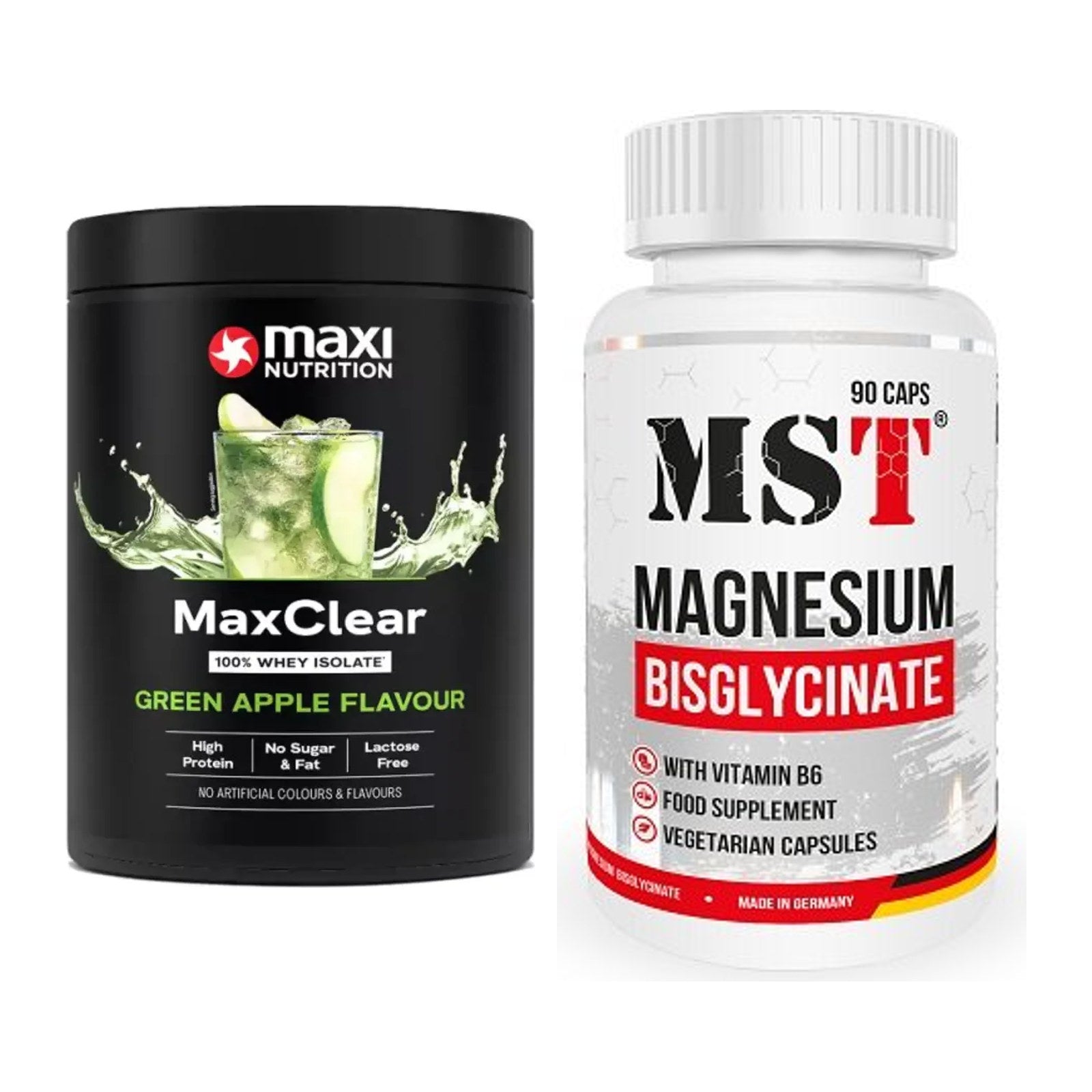Basis-Set: MaxiNutrition MaxClear 100% + MST Magnesium Bisglycinat – alle enthaltenen Artikel