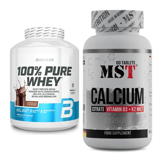 Basis-Set: BioTech 100% Pure Whey + MST Calcium Citrate D3 + K2Vital – alle enthaltenen Artikel