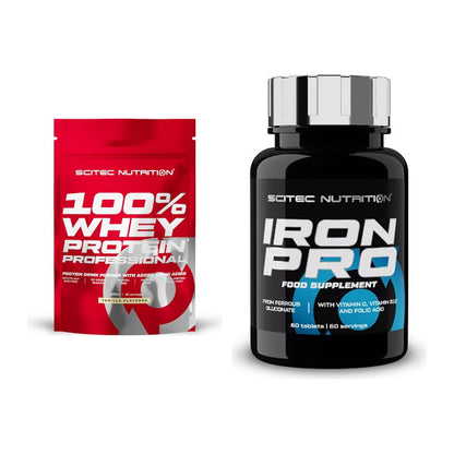 Basis-Set: Scitec 100% Whey Protein + Scitec Iron Pro – alle enthaltenen Artikel