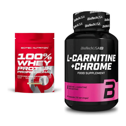 Basis-Set: Scitec 100% Whey Protein + BioTech L-Carnitine + Chrome – alle enthaltenen Artikel