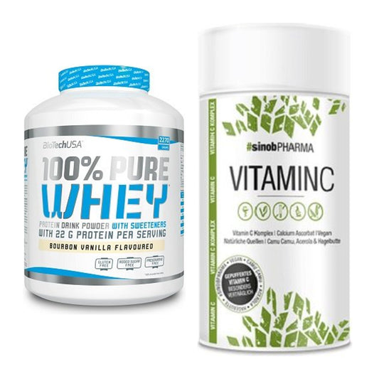Basis-Set: BioTech 100% Pure Whey + Sinob Vitamin C – alle enthaltenen Artikel