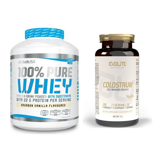 Basis-Set: BioTech 100% Pure Whey + Evolite Nutrition Colostrum 30% – alle enthaltenen Artikel