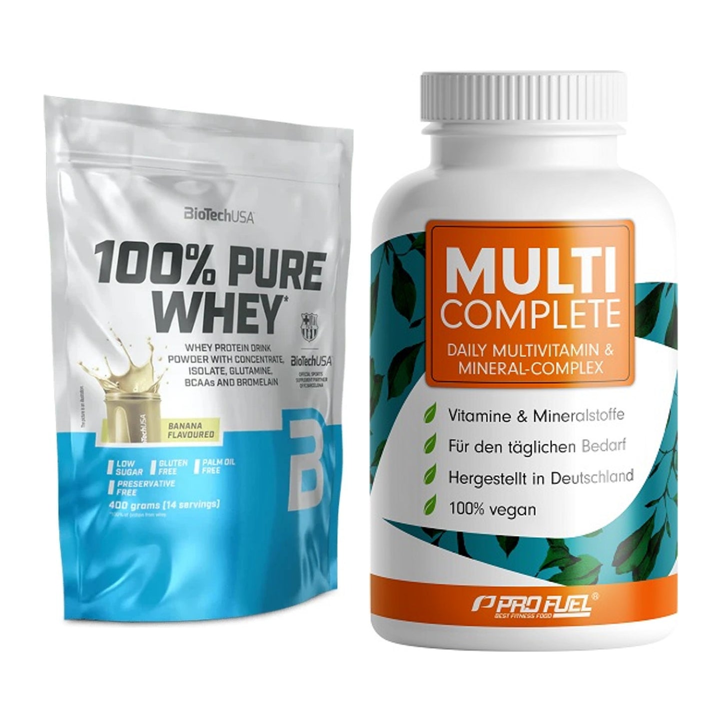 Basis-Set: BioTech 100% Pure Whey + ProFuel MULTI COMPLETE – alle enthaltenen Artikel