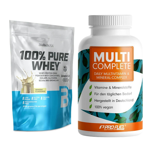 Basis-Set: BioTech 100% Pure Whey + ProFuel MULTI COMPLETE – alle enthaltenen Artikel