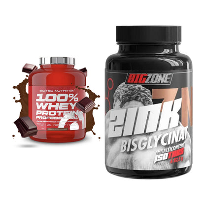 Basis-Set: Scitec 100% Whey Professional + Big Zone Zink Bisglycinat – alle enthaltenen Artikel