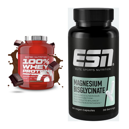 Basis-Set: Scitec 100% Whey Professional + ESN Magnesium Bisglycinate – alle enthaltenen Artikel
