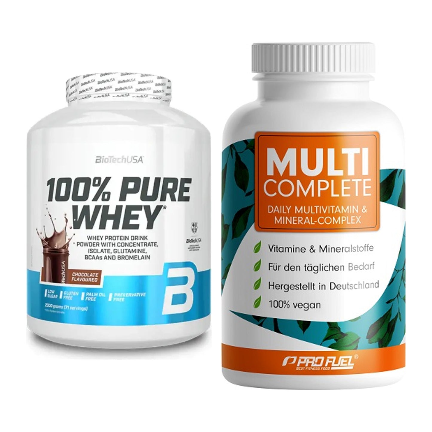 Basis-Set: BioTech 100% Pure Whey + ProFuel MULTI COMPLETE – alle enthaltenen Artikel