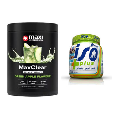 Basis-Set: MaxiNutrition MaxClear 100% Clear + Olimp Iso Plus – alle enthaltenen Artikel