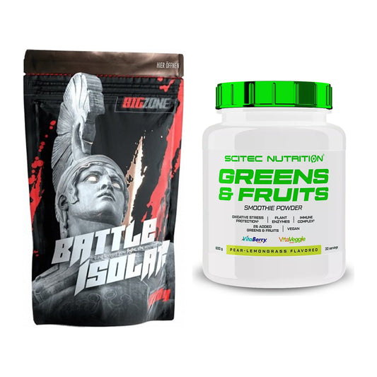 Basis-Set: Big Zone Battle Isolate + Scitec Greens & Fruits – alle enthaltenen Artikel