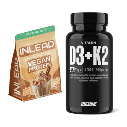 Basis-Set: INLEAD Vegan Protein + Big Zone Vitamin D3 + K2 – alle enthaltenen Artikel